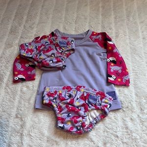 Bambino Mio swim top with two washable swim diapers 16-21 lbs